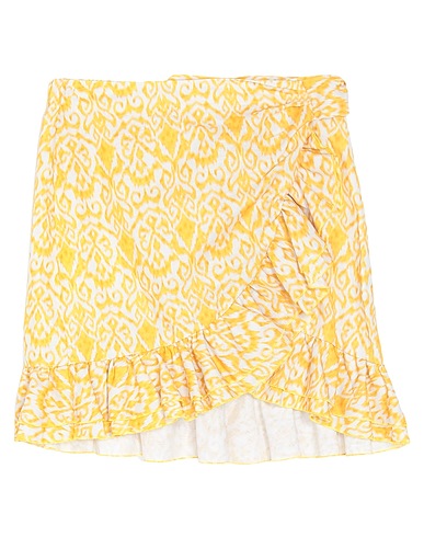 SOALLURE Mini skirt Yellow 55% Cotton, 45% Linen