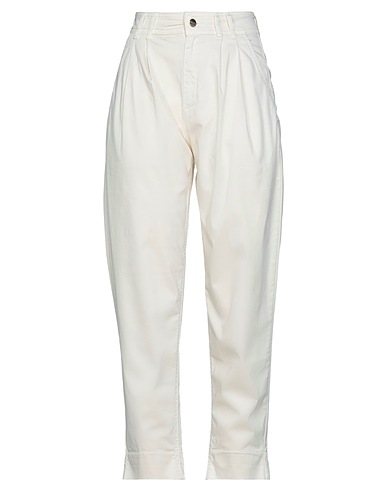 KAOS JEANS Casual trouser Ivory 96% Cotton, 4% Elastane