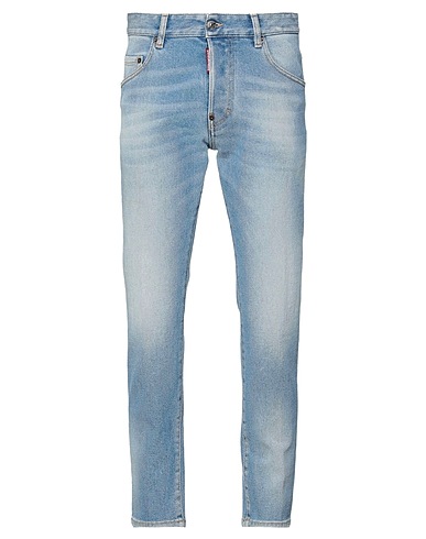 DSQUARED2 Denim trousers Blue 98% Cotton, 2% Elastane, Polyester, Polyurethane, Cow leather