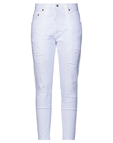 DSQUARED2 Denim trousers White 97% Cotton, 3% Elastane