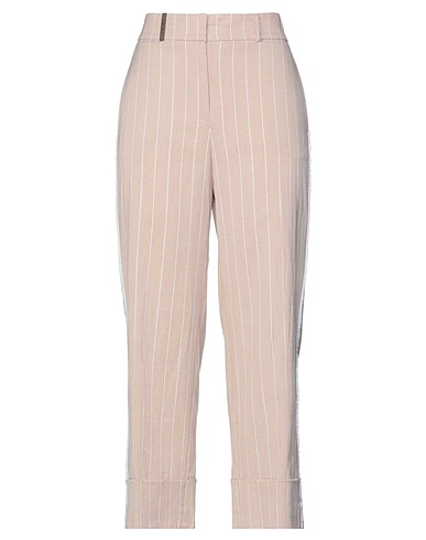 PESERICO Casual trouser Beige 70% Cotton, 29% Linen, 1% Elastane