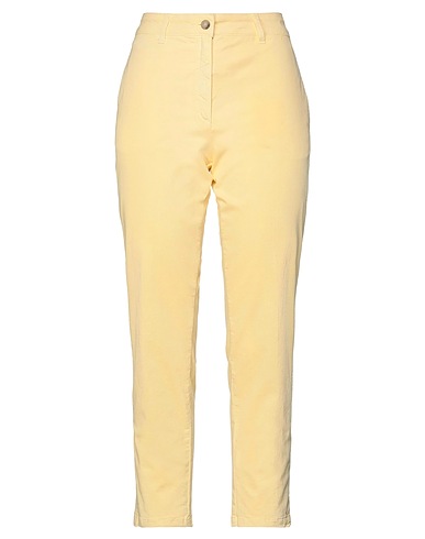 PESERICO Casual trouser Pastel yellow 98% Cotton, 2% Elastane