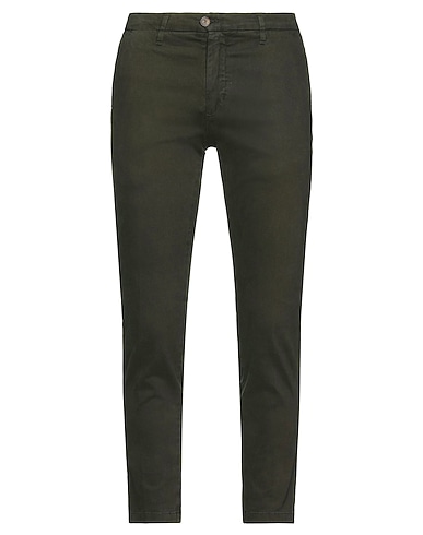 SIMON VENÄJÄN Casual pants Dark green 98% Cotton, 2% Elastane