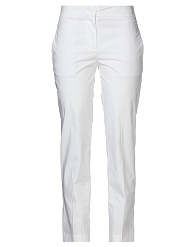 TWINSET Casual trouser White 96% Cotton, 4% Elastane, Polyester