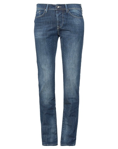 0/ZERO CONSTRUCTION Denim trousers Blue 99% Cotton, 1% Elastane