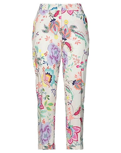 BRUNO MANETTI Casual trouser Ivory 97% Cotton, 3% Elastane