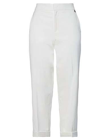 TWINSET パンツ アイボリー コットン 74% / リネン 17% / ナイロン 9%