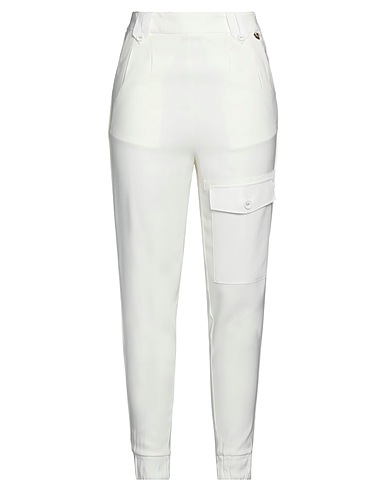 TWINSET Casual trouser Ivory 95% Viscose, 5% Elastane, Lyocell, Cotton