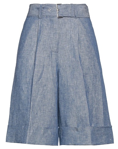 PESERICO Shorts & Bermuda Blue 100% Linen