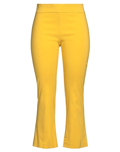 AVENUE MONTAIGNE Casual trouser Yellow 75% Viscose, 22% Polyamide, 3% Elastane