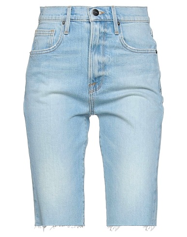 FRAME Denim shorts Blue 95% Organic cotton, 4% Recycled polyester, 1% Elastane