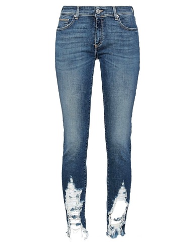 CARE LABEL Denim trousers Blue 98% Cotton, 2% Elastane