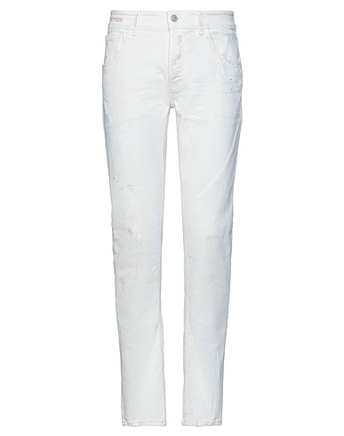 PMDS PREMIUM MOOD DENIM SUPERIOR Denim pants White 98% Cotton, 2% Elastane