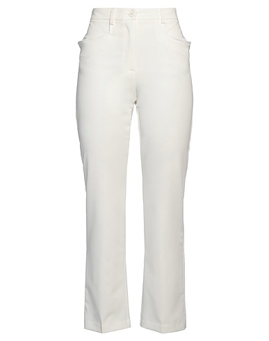 DENNY ROSE Casual trouser Ivory 72% Polyester, 23% Viscose, 5% Elastane