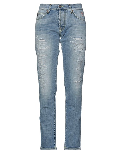 ROŸ ROGER'S Denim pants Blue 98% Cotton, 2% Rubber