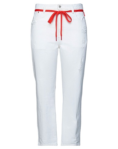 DENIMIST Denim trousers White 100% Cotton