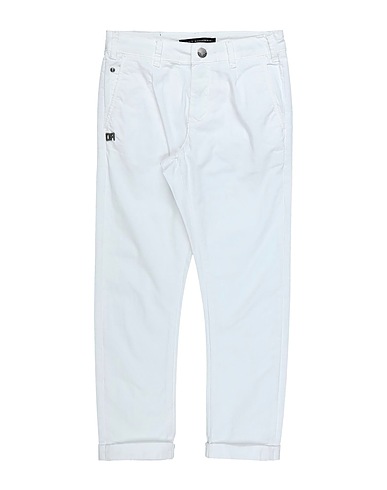DANIELE ALESSANDRINI Casual pants White 98% Cotton, 2% Elastane