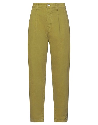 OTTOD'AME Denim trousers Military green 99% Cotton, 1% Elastane