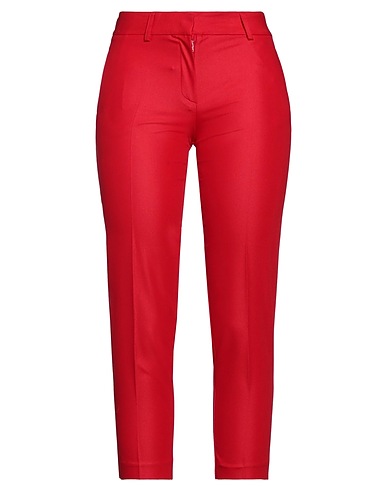 SIMONA CORSELLINI Casual trouser Red 72% Polyester, 23% Viscose, 5% Elastane