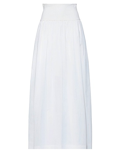 ESSE STUDIOS Gonna lunga Bianco 100% Cotone, Viscosa, Nylon, Elastan