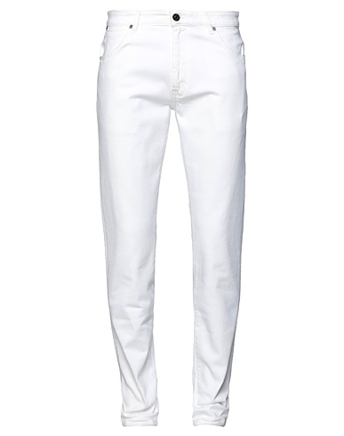 PT Torino Denim trousers White 98% Cotton, 2% Elastane
