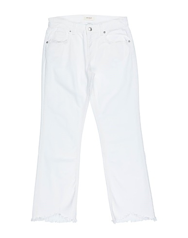 VICOLO Denim trousers White 97% Cotton, 3% Elastane