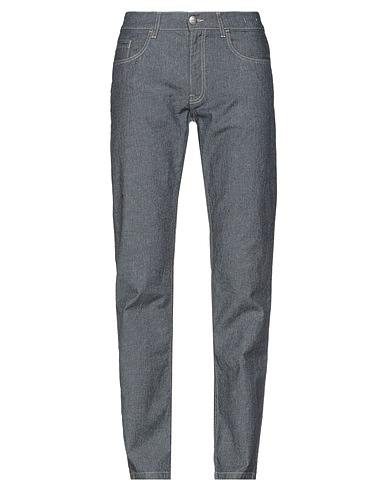 BIKKEMBERGS Denim trousers Blue 81% Cotton, 16% Linen, 3% Elastane