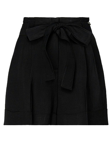 TWINSET Shorts & Bermudas Schwarz 73% Viskose, 27% Leinen, Perlmutt