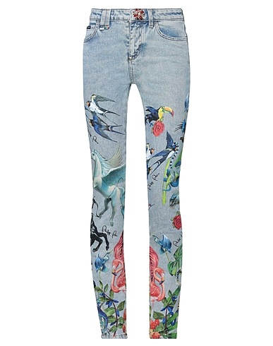 PHILIPP PLEIN Denim pants Blue 98% Cotton, 2% Elastane