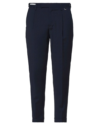 PAOLONI Casual trouser Midnight blue 99% Virgin Wool, 1% Elastane