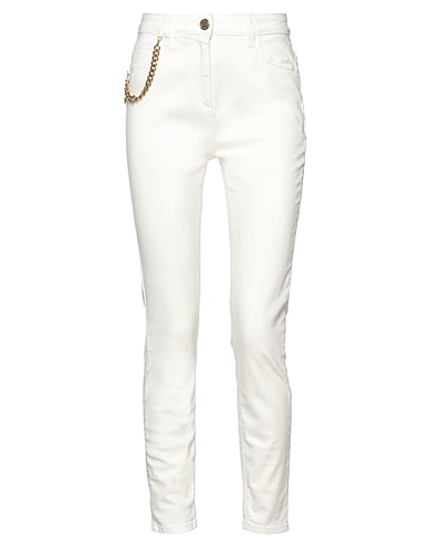 ELISABETTA FRANCHI Denim trousers White 92% Cotton, 6% Elastomultiester, 2% Elastane