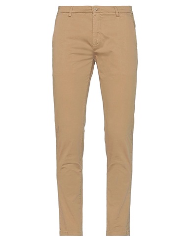 YAN SIMMON Casual pants Khaki 98% Cotton, 2% Elastane