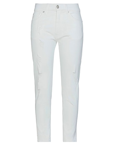 MESSAGERIE Denim trousers White 98% Cotton, 2% Elastane