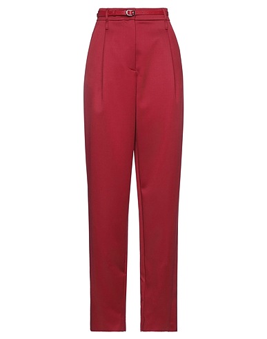 GIORGIO ARMANI Casual trouser Burgundy 100% Wool, Ovine leather