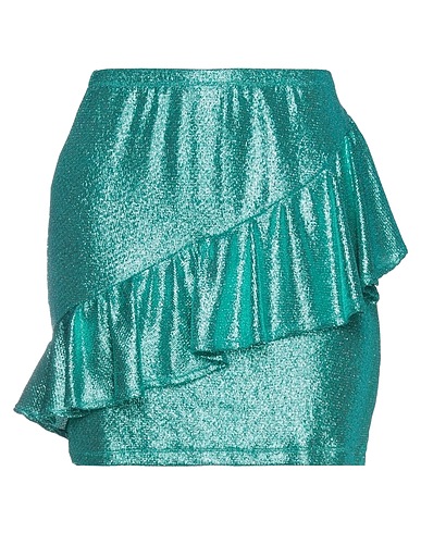 SHOPART Mini skirt Deep teal 91% Polyamide, 5% Elastane, 4% Metallic fiber