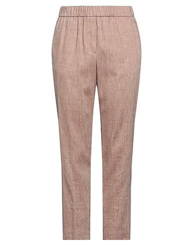 PESERICO Casual trouser Brown 50% Wool, 50% Linen