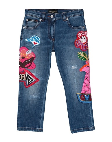 DOLCE & GABBANA Denim trousers Blue 98% Cotton, 2% Elastane, Calfskin, Zamak, Other Fibres