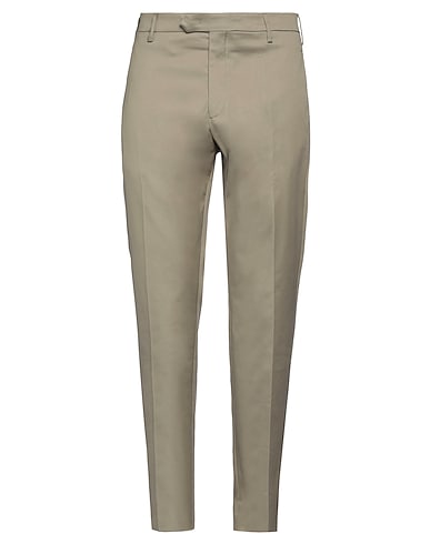 MICHELE CARBONE Casual pants Sage green 97% Cotton, 3% Elastane
