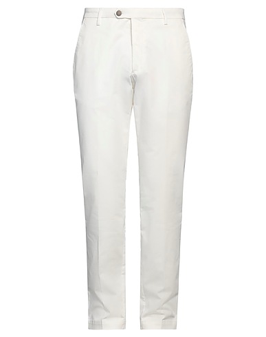 MICHAEL COAL Casual pants White 97% Cotton, 3% Elastane