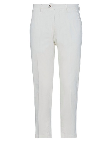 MICHAEL COAL Casual trouser Ivory 98% Cotton, 2% Elastane