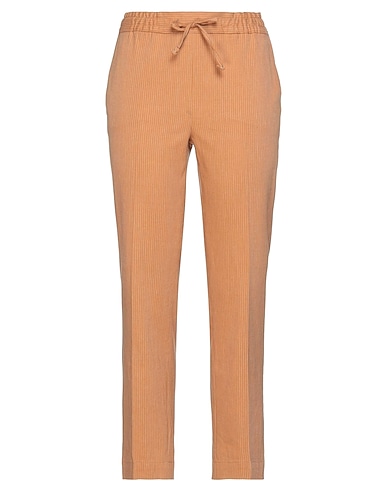 NINA BIANCHI Casual trouser Rust 55% Cotton, 44% Linen, 1% Elastane
