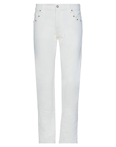 MESSAGERIE Casual trouser White 98% Cotton, 2% Elastane