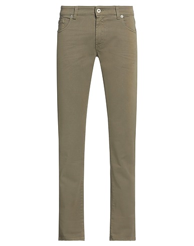 MESSAGERIE Casual trouser Military green 98% Cotton, 2% Elastane