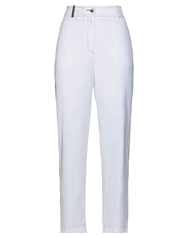 PESERICO Casual trouser White 49% Linen, 49% Cotton, 2% Elastane