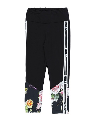 MONNALISA Leggings Black 95% Cotton, 5% Elastane