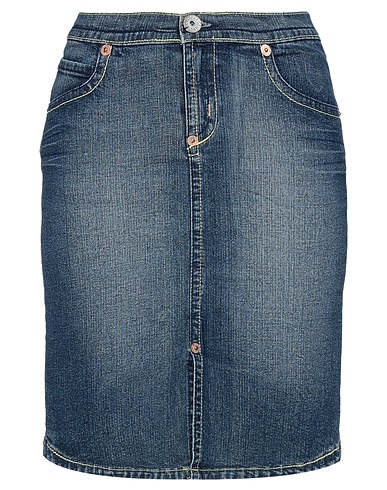 SEVEN7 Denim skirt Blue 98% Cotton, 2% Elastane