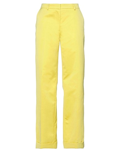 GRIFONI Casual pants Yellow 99% Cotton, 1% Elastane