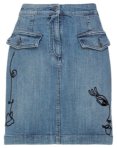 MOSCHINO Denim skirt Blue 98% Cotton, 2% Elastane