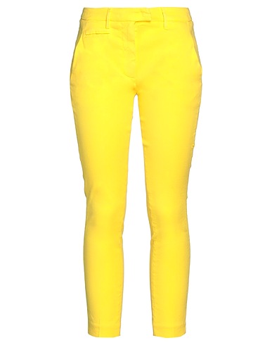 DONDUP Casual trouser Yellow 54% Linen, 43% Lyocell, 3% Elastane