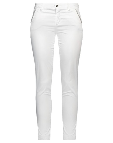 LIU •JO Casual trouser White 96% Cotton, 4% Elastane